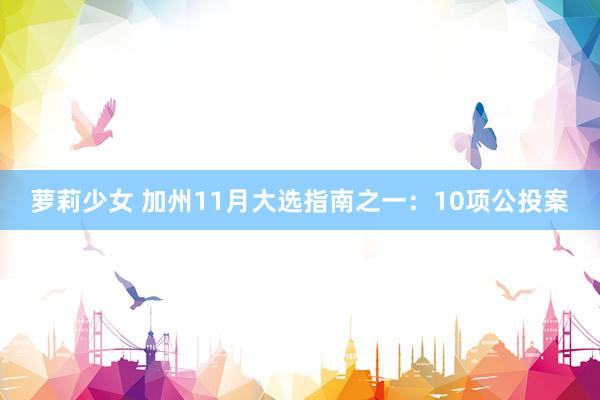 萝莉少女 加州11月大选指南之一：10项公投案