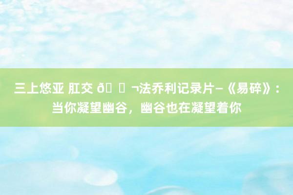 三上悠亚 肛交 🎬法乔利记录片—《易碎》：当你凝望幽谷，幽谷也在凝望着你